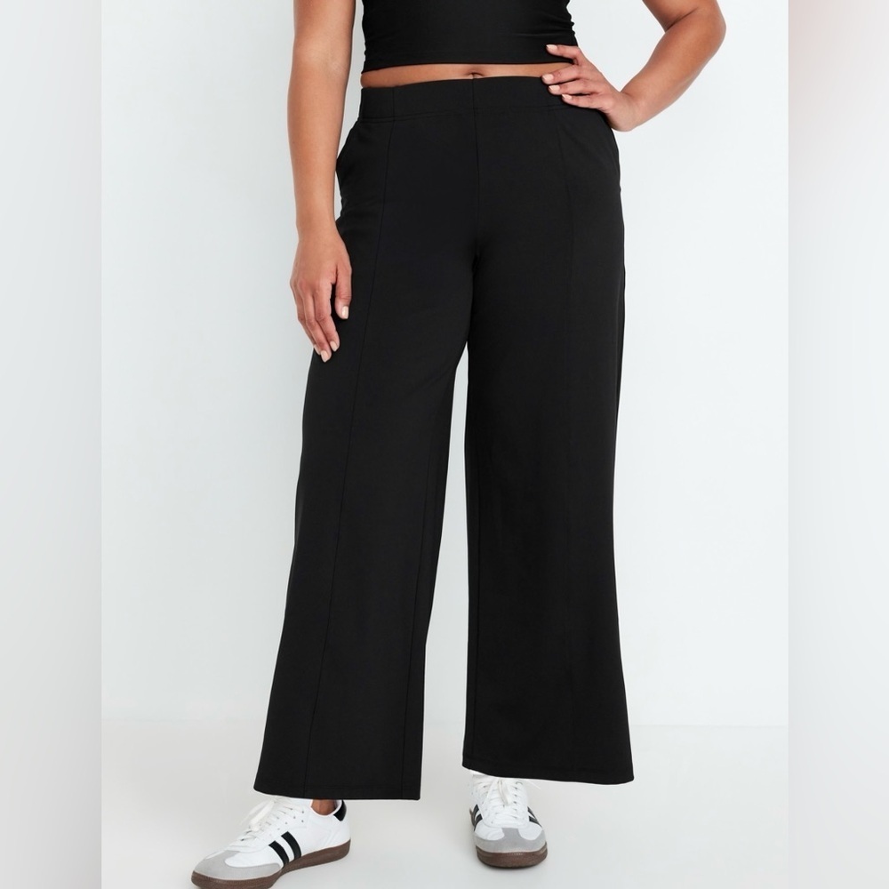 NWT! Old Navy Women’s Black Powersoft Wide Leg Trouser Pants - Multiple ♥️ - Picture 5 of 9